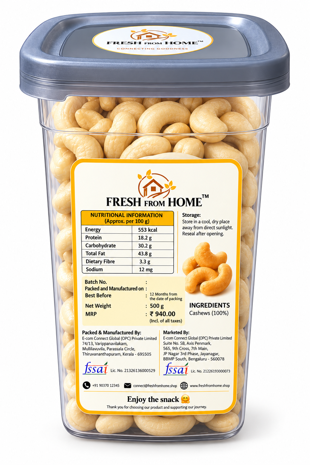 Fresh From Home™ Whole Cashews (W240 Grade) - Image 2